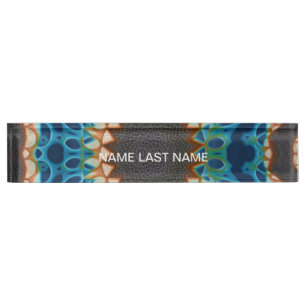 Southwestern Turquoise Native Pattern Namensplakette