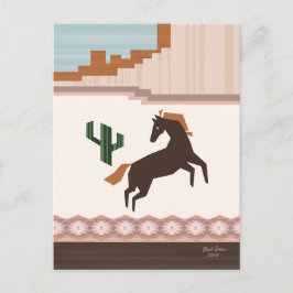 Southwestern Wild Brown Horse Postkarte
