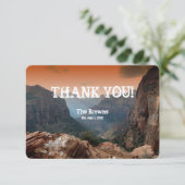 Southwestern Zion Canyon Hochzeit Danke Notizen (Stehend Vorderseite)