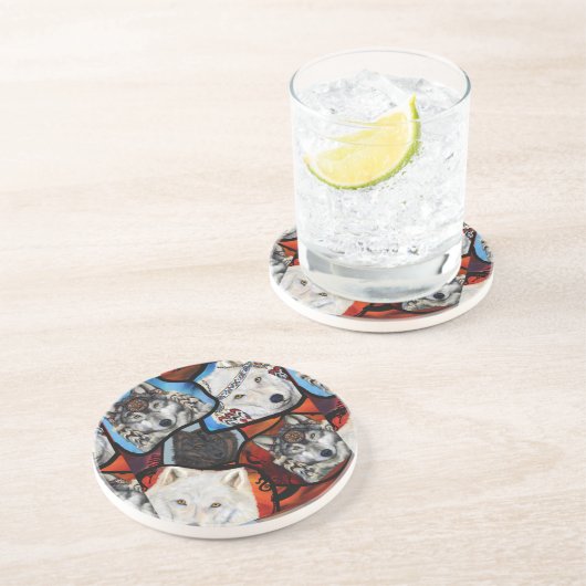 SOUTHWESTLICHE WOLFKUNST GETRÄNKEUNTERSETZER (Seite)