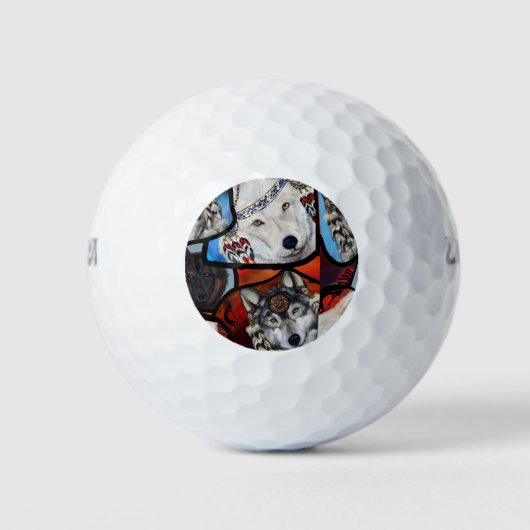 SOUTHWESTLICHE WOLFKUNST GOLFBALL (Vorderseite)
