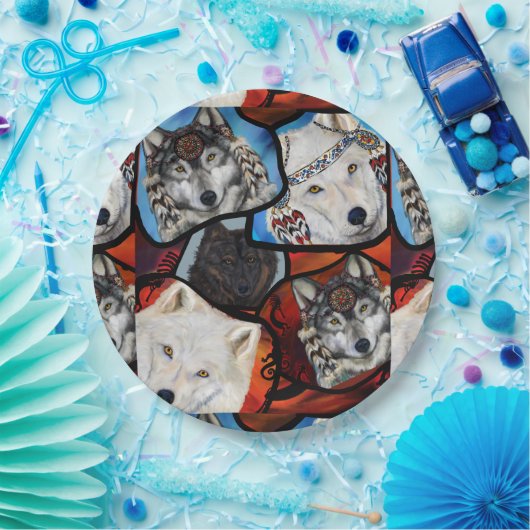 SOUTHWESTLICHE WOLFKUNST PAPPTELLER (Party)