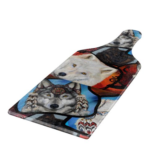 SOUTHWESTLICHE WOLFKUNST SCHNEIDEBRETT (Ecke)