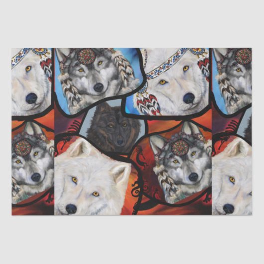 SOUTHWESTLICHE WOLFKUNST SEIDENPAPIER (Vorderseite)