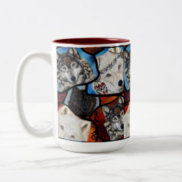 SOUTHWESTLICHE WOLFKUNST ZWEIFARBIGE TASSE