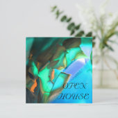 SOUTHWESTLICHER FLAIR TURQUOISE ORANGE ANNOUNCEMEN EINLADUNG (Stehend Vorderseite)