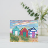 Southwold Beach Huts Postkarte (Stehend Vorderseite)