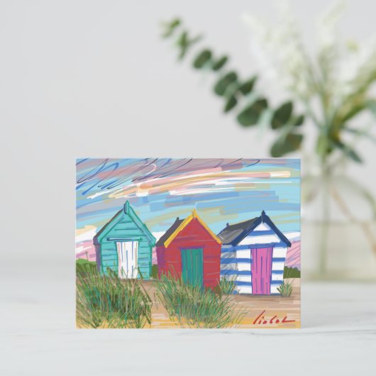 Southwold Beach Huts Postkarte (Stehend Vorderseite)