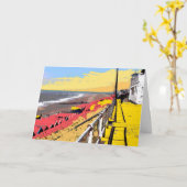 Southwold Promenade farbig Karte (Gelbe Blume)