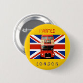 Souvenir Abzeichen mit Bus und Britischer Flagge Button (Vorne & Hinten)