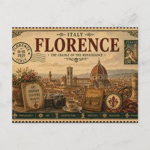 Souvenir aus Florenz im Vintage-Stil Postkarte