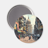 Souvenir behalten für die Innenstadt von Kalkutta, Magnet (Vorderseite/Rückseite)