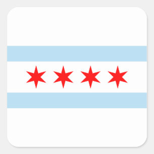 Souvenir Chicago Flag Quadratischer Aufkleber
