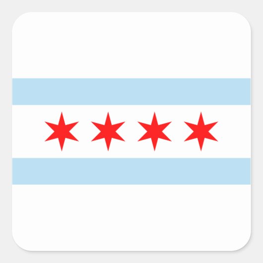 Souvenir Chicago Flag Quadratischer Aufkleber (Vorderseite)