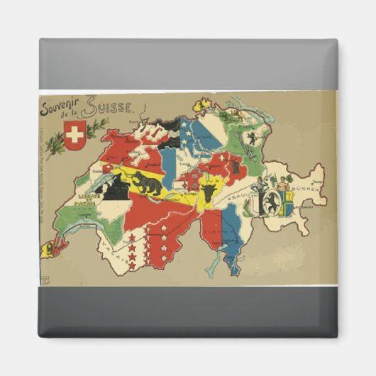 Souvenir de la Suisse, Vintag Magnet (Vorne)