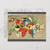 Souvenir De La Suisse, Vintag Postkarte (Vorne/Hinten)