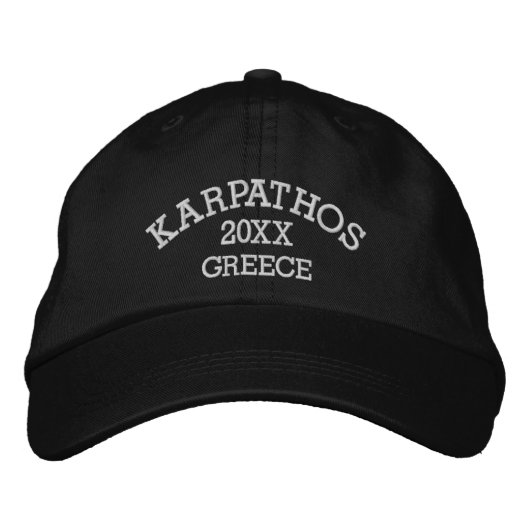 Souvenir Karpathos Griechenland Bestickte Baseballkappe (Vorderseite)