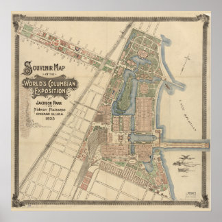 Souvenir map of the World's Columbian Exposition a Poster