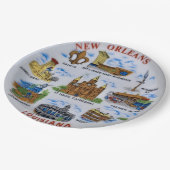 Souvenir-Papierteller New Orleans Pappteller (Schrägansicht)