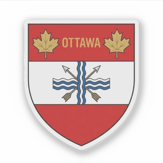 Souvenir-Schild von Ottawa, Kanada Aufkleber (Vorderseite)