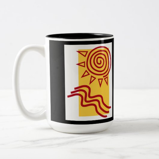 Souvenir-Tasse mit schwarzem Außenbereich Zweifarbige Tasse (Links)