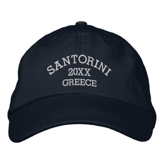 Souvenir von Santorini Griechenland Bestickte Baseballkappe (Vorderseite)