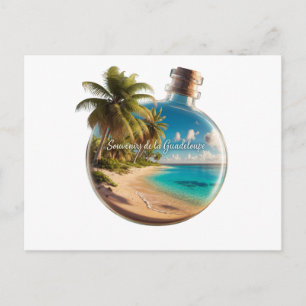 Souvenirflasche Guadeloupe: Tropischer Strand Postkarte