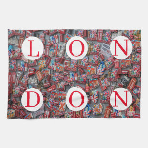 Souvenirmagnete in London zeigen Teetuch Geschirrtuch