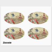 Souvenirs de Versailles Ovaler Aufkleber (Blatt)