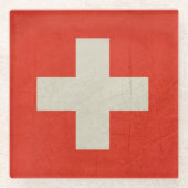 Souveräne Staatsflagge des Grunge von der Schweiz Glasuntersetzer (Vorderseite)