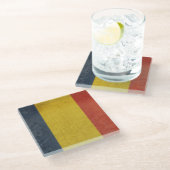 Souveräne Staatsflagge des Grunge von Rumänien Glasuntersetzer (Schrägansicht)