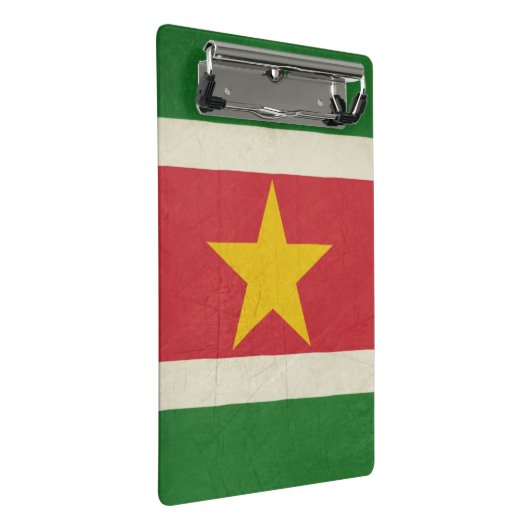 Souveräne Staatsflagge des Grunge von Surinam Mini Klemmbrett (Schrägansicht)
