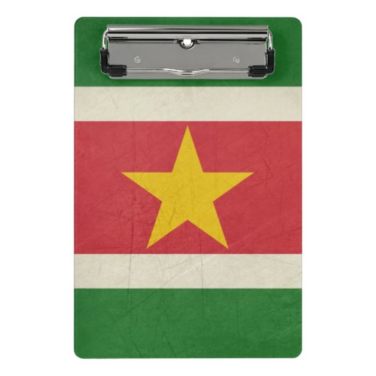 Souveräne Staatsflagge des Grunge von Surinam Mini Klemmbrett (Vorderseite)