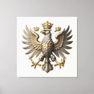 Souveräner illyrischer Adler mit dreifachen golden Leinwanddruck