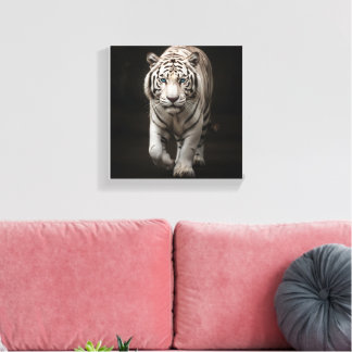 Souveräner Tiger" Majestätischer Weißer Tiger Kuns Leinwanddruck