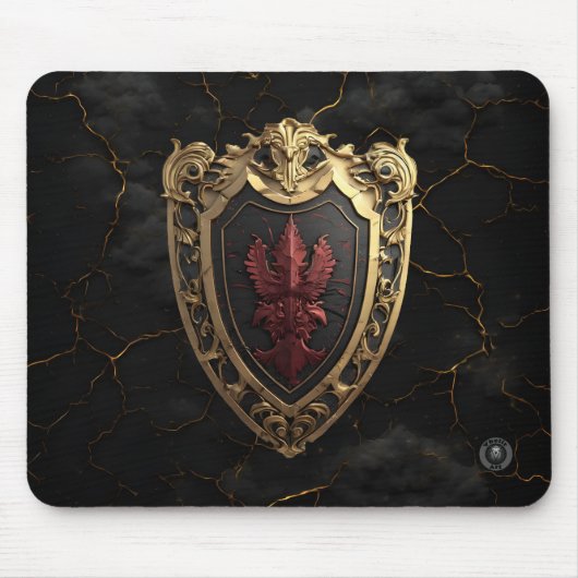 Souveränes Rubinrotes Barock-Gaming  Mousepad (Vorne)