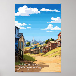 Souvereign Hills Australien Jahrgang Reise Ort Poster