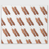 Souvlaki Fleisch Schweinefleisch Skewer Griechisch Geschenkpapier (Flach)