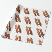 Souvlaki Fleisch Schweinefleisch Skewer Griechisch Geschenkpapier (Ungerollt)