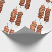 Souvlaki Fleisch Schweinefleisch Skewer Griechisch Geschenkpapier (Ecke)