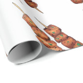 Souvlaki Fleisch Schweinefleisch Skewer Griechisch Geschenkpapier (Rolleneckpunkt)