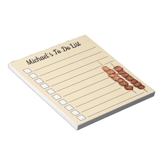 Souvlaki Fleisch Schweinefleisch Skewer Griechisch Notizblock (angewinkelt)