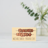 Souvlaki Fleisch Schweinefleisch Skewer Griechisch Visitenkarte (Stehend Vorderseite)