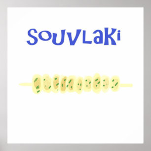 Souvlaki Griechen-Malerei Kunst Poster