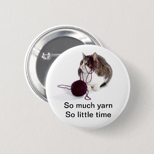 Soviel Garn so wenig Zeit Button (Vorne & Hinten)
