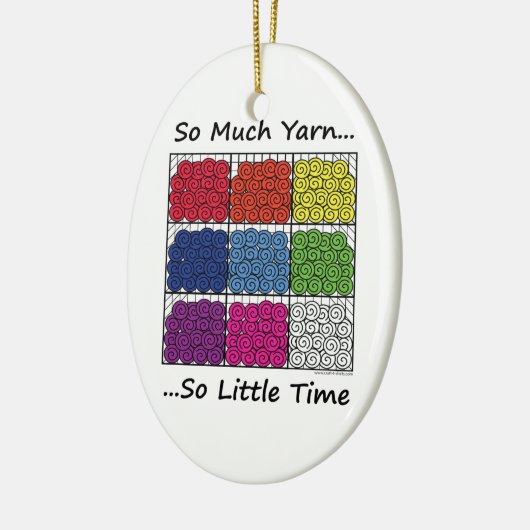 Soviel Garn, so wenig Zeit Keramik Ornament (Links)