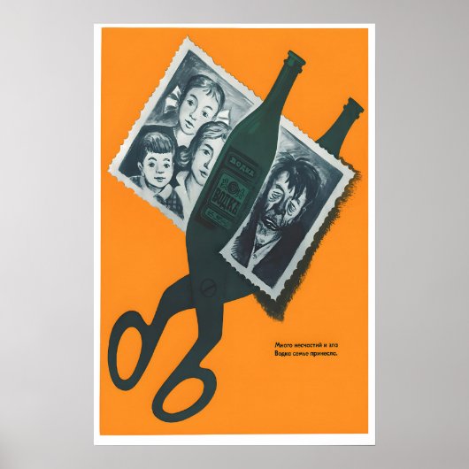 Soviet Anti Alcohol Poster – Vintage Russian (Vorne)