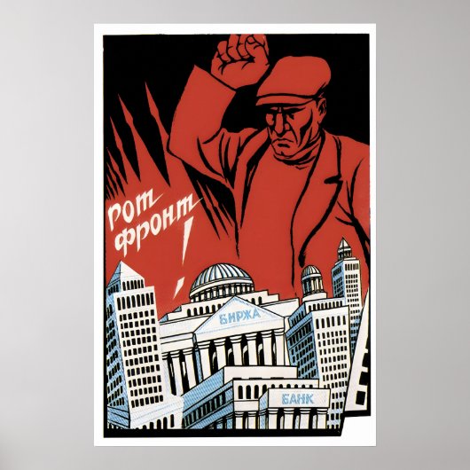 Soviet Anti Capitalist Poster Smash the banks! (Vorne)