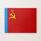 Soviet Russia Flag, USSR, CCCP, Communism, Lenin Puzzle (Horizontal)