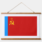 Soviet Russia Flag, USSR, CCCP, Communism, Lenin Wandteppich Mit Holzrahmen (Vorne)